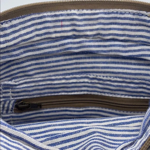 Clea Ray Canvas Satchel Recycled Military Tent with Bicycle Print NWT - Picture 9 of 14